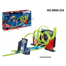 Track: Lighting Pull Back Car - 29 Piece Stunt Track Set - 6688-234